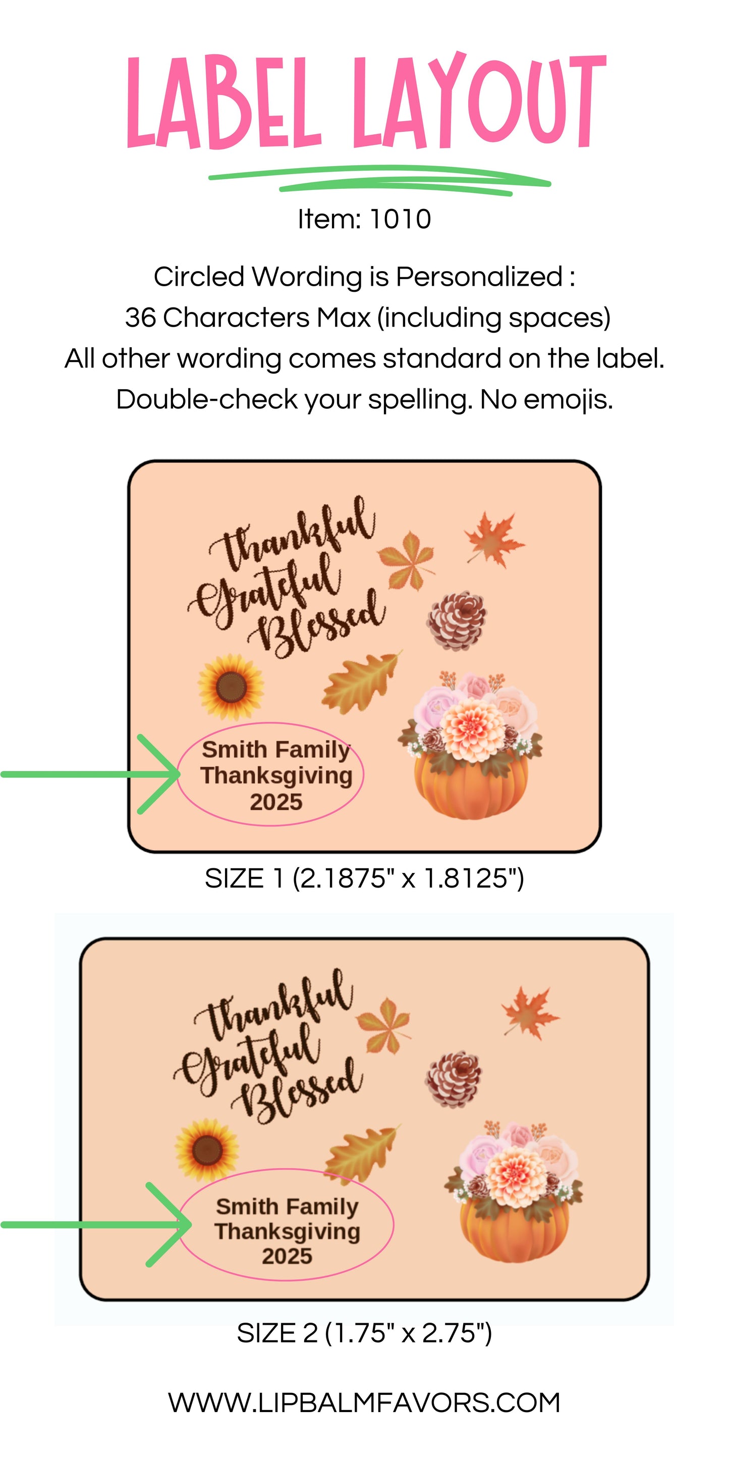 PRINTED Lip Balm LABELS for Thanksgiving Favors | Thankful Grateful Blessed | Thanksgiving Table Favors Stickers | Thanksgiving Day [1010]