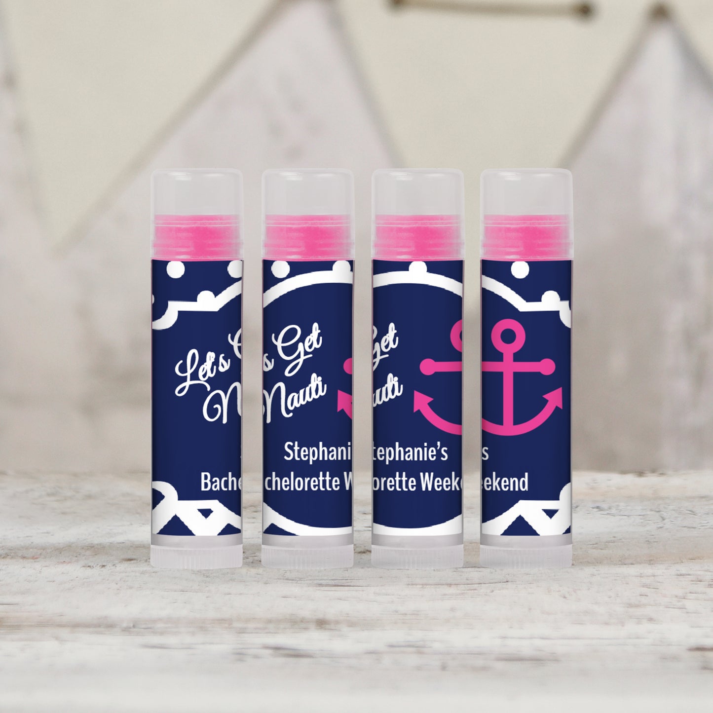 Lets Get Nauti Bachelorette PRINTED Lip Balm LABELS | Nautical Theme Bachelorette | 40th Birthday Favors Label for Women | Nauti 40 [1026]