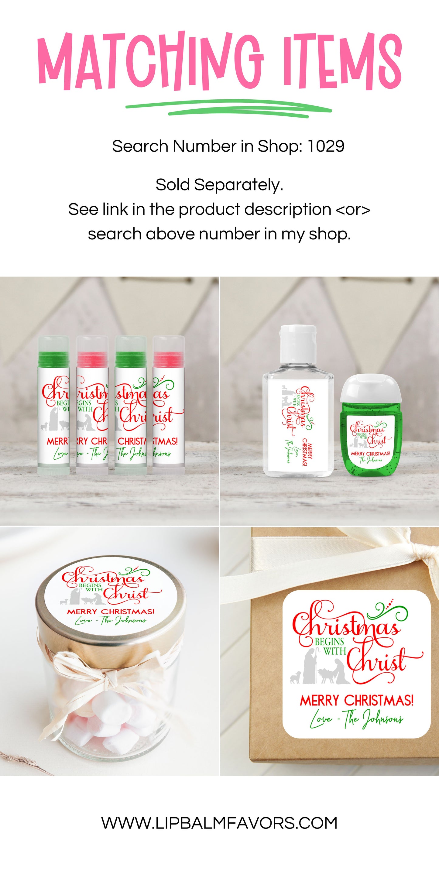 Christmas Begins with Christmas PRINTED Lip Balm LABELS | Christmas Party Favors Label | Religious Chruch Christmas Party Ideas [1029]