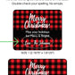 Merry Christmas Buffalo Plaid Party Favors PRINTED Lip Balm LABELS | Holiday Stocking Stuffers, Flannel Theme Stocking Fillers [1076]