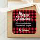 Merry Christmas Buffalo Plaid Christmas PRINTED 2" Square or Round Party Favor LABELS | Holiday Party Supplies Party Favor Sticker [1076]