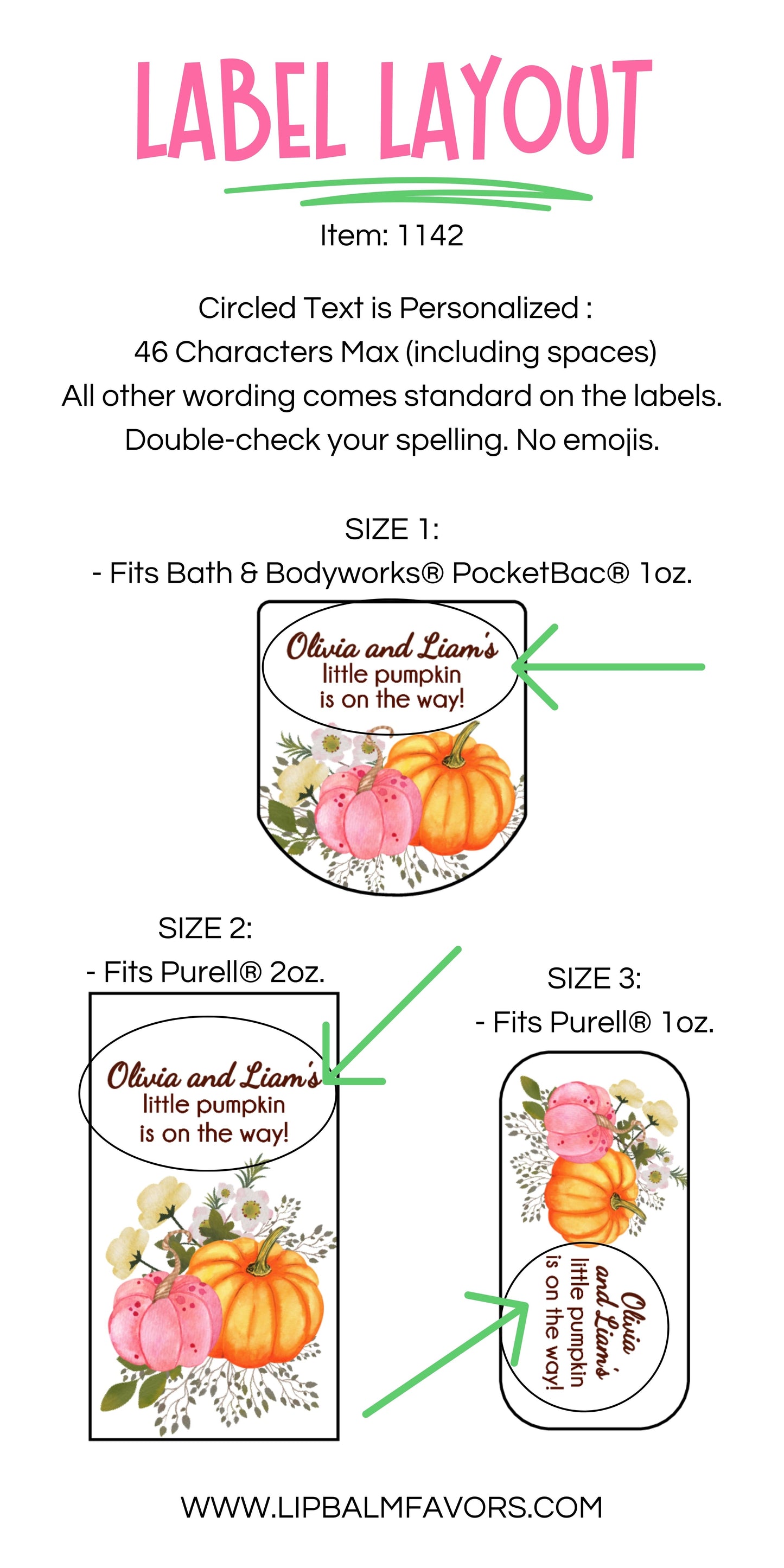 Pink Pumpkin Baby Shower Personalized PRINTED Hand Sanitizer LABELS| Girl 1st Birthday Party | Fall Rustic Theme Party Favor Stickers [1142]