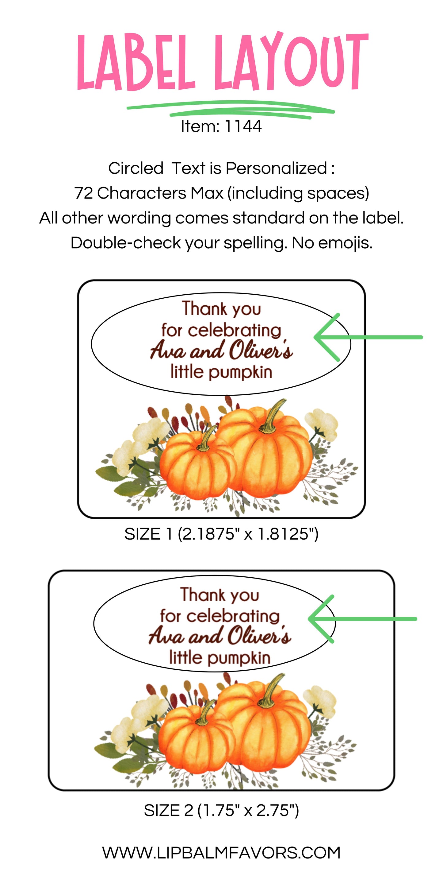 Pumpkin Party Favors Personalized PRINTED Lip Balm LABELS for Fall Baby Shower Favors, Rustic 1st Birthday, Pumpkin Bridal Shower [1144]