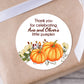 Orange Pumpkin Baby Shower PRINTED 2" Square or Round Party Favor LABELS | October Baby Shower | Fall 1st Birthday Party Sticker [1144]