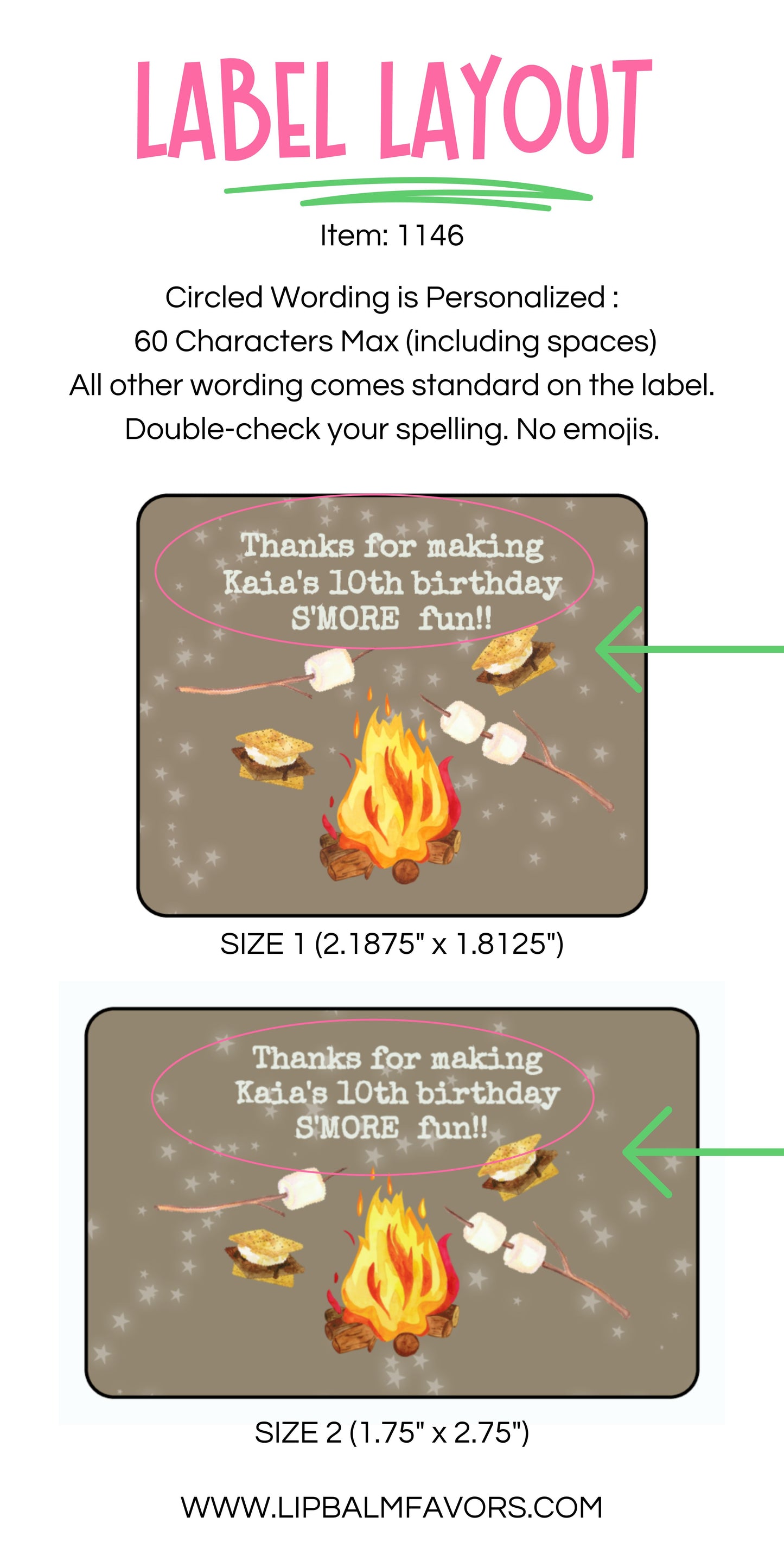 Smores Party Personalized PRINTED Lip Balm LABELS | Camping Baby Shower Favor Label | Smores Birthday Party | Smores Thank You [1146]