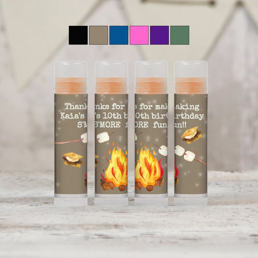 Smores Party Personalized PRINTED Lip Balm LABELS | Camping Baby Shower Favor Label | Smores Birthday Party | Smores Thank You [1146]