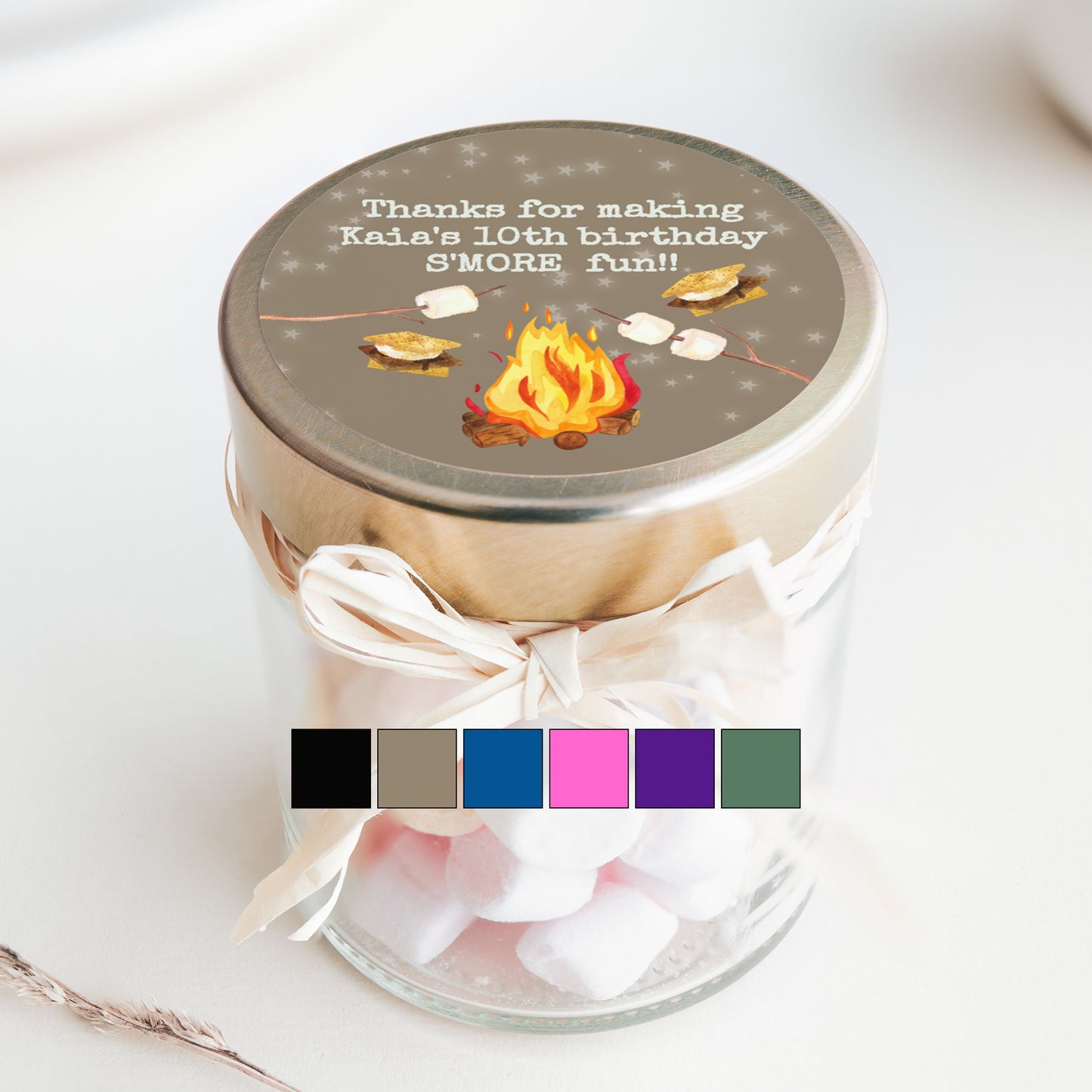 Smores Party PRINTED 2" Square or Round Party Favor LABELS | Smores Birthday Party | Smores Baby Shower | Smores Thank You [1146]