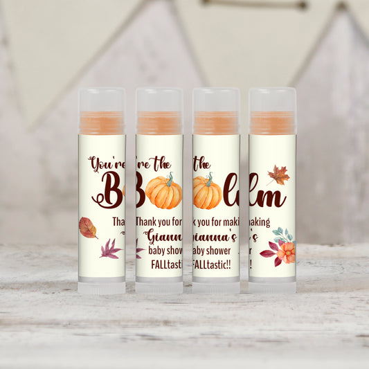 Pumpkin Theme 'You're the Balm' Party Favors Personalized PRINTED Lip Balm LABELS - Rustic/Fall/Baby Shower/Bridal Shower/Birthday [1179]