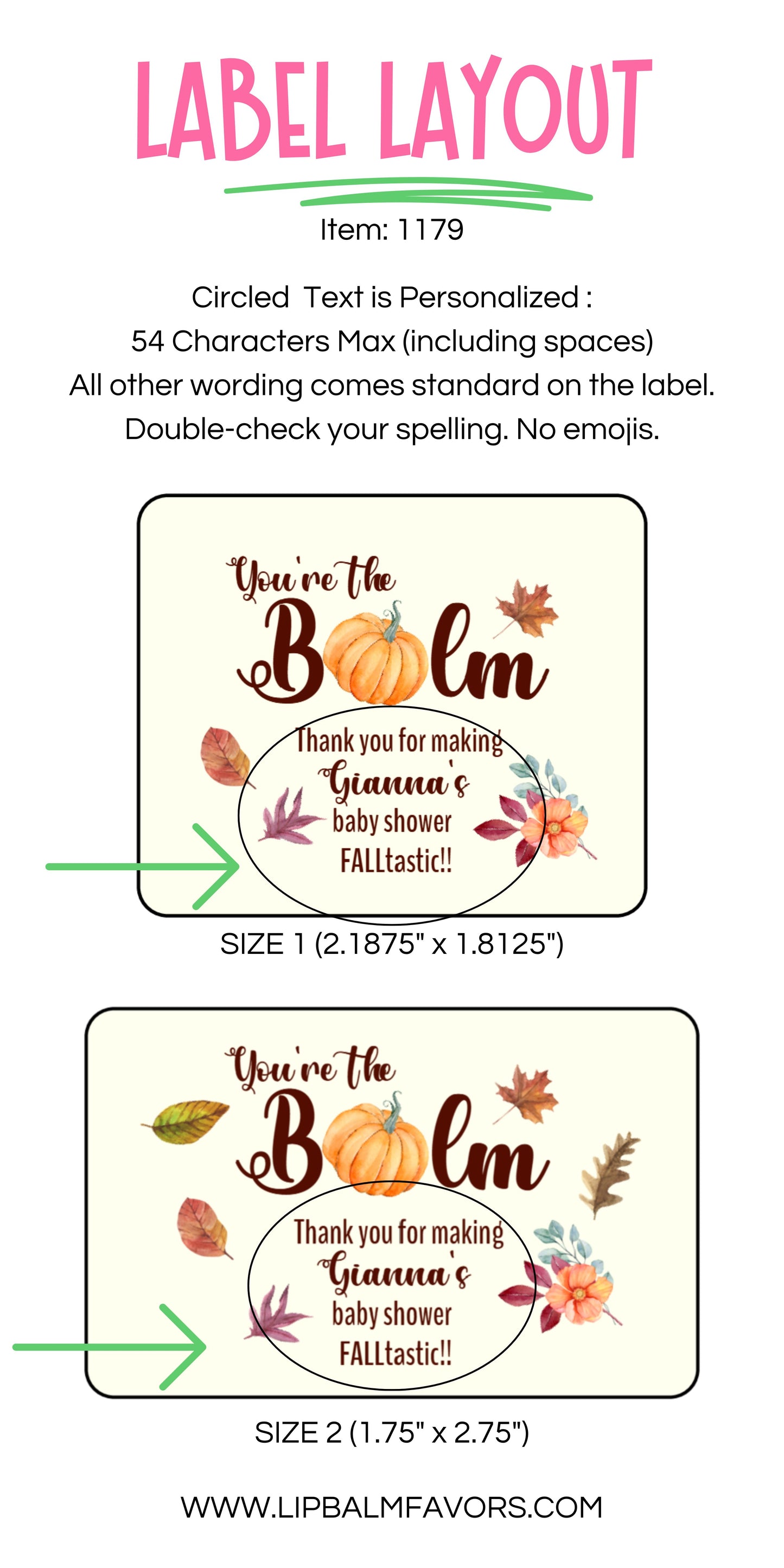 Pumpkin Theme 'You're the Balm' Party Favors Personalized PRINTED Lip Balm LABELS - Rustic/Fall/Baby Shower/Bridal Shower/Birthday [1179]