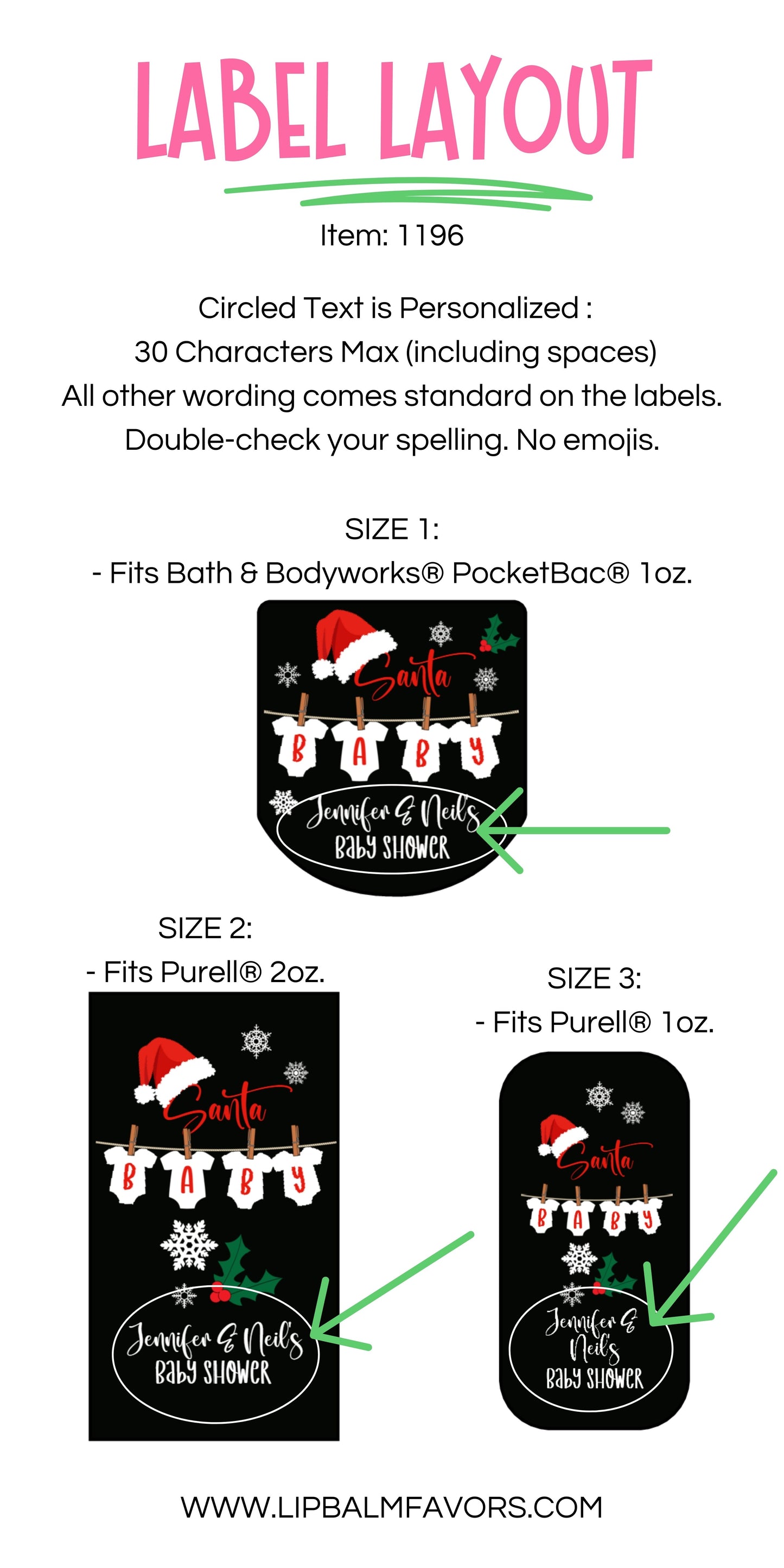 Santa Baby PRINTED Baby Shower Hand Sanitizer LABELS | Christmas Baby Shower Favors Hand Sanitizer Stickers | Onesie Baby Shower [1196]