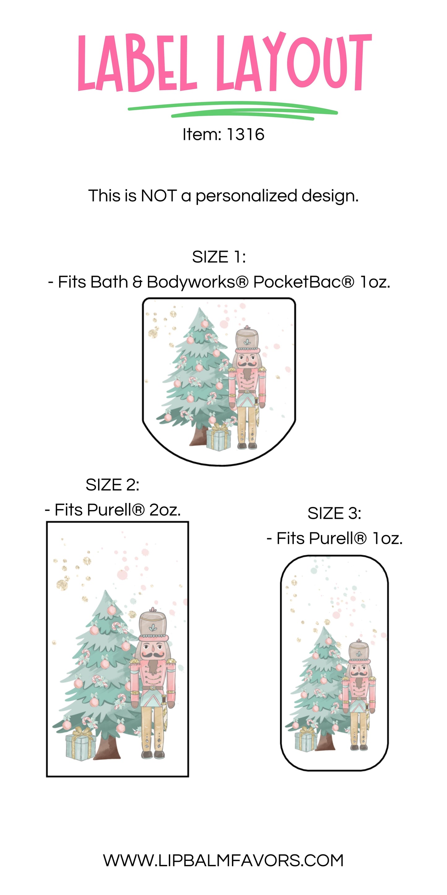 Nutcracker Ballet Party: Pink Nutcracker PRINTED Hand Sanitizer LABELS for a Festive Touch! Nutcracker Gifts for Dancers Idea [1316]