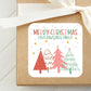 Pink Christmas Tree Merry Christmas or Happy Holidays PRINTED 2" Square or Round Party Favor LABELS | Holiday Party Supplies [1340]