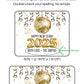 New Year's Eve Party Favors: Personalized PRINTED Happy New Year 2025 Lip Balm LABELS | Happy New Year Party Favor Stickers [1342]