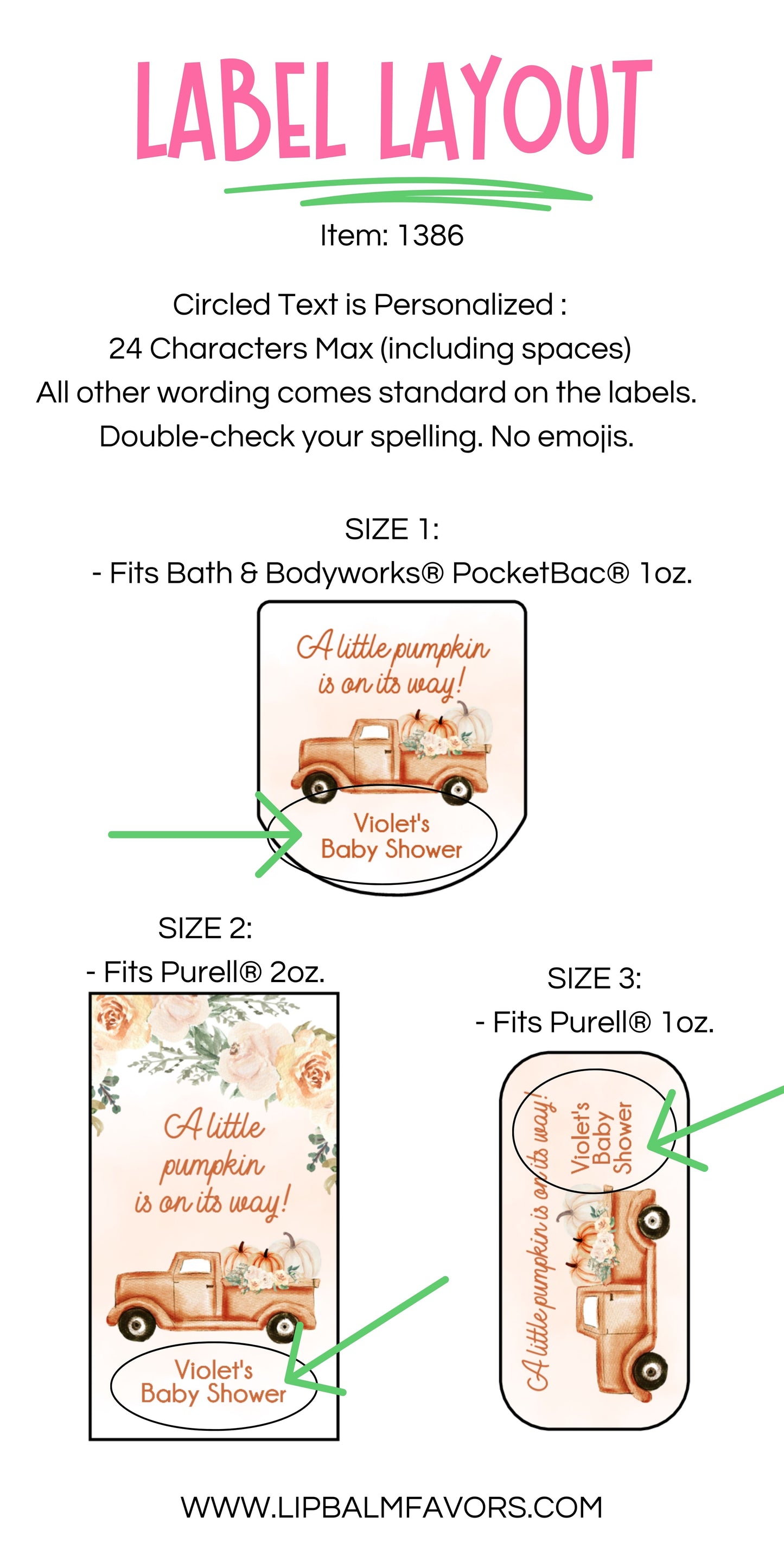 Pumpkin Truck Baby Shower Personalized PRINTED Hand Sanitizer LABELS| A Little Pumpkin is on the Way | Rustic Fall Baby Shower Favor [1386]