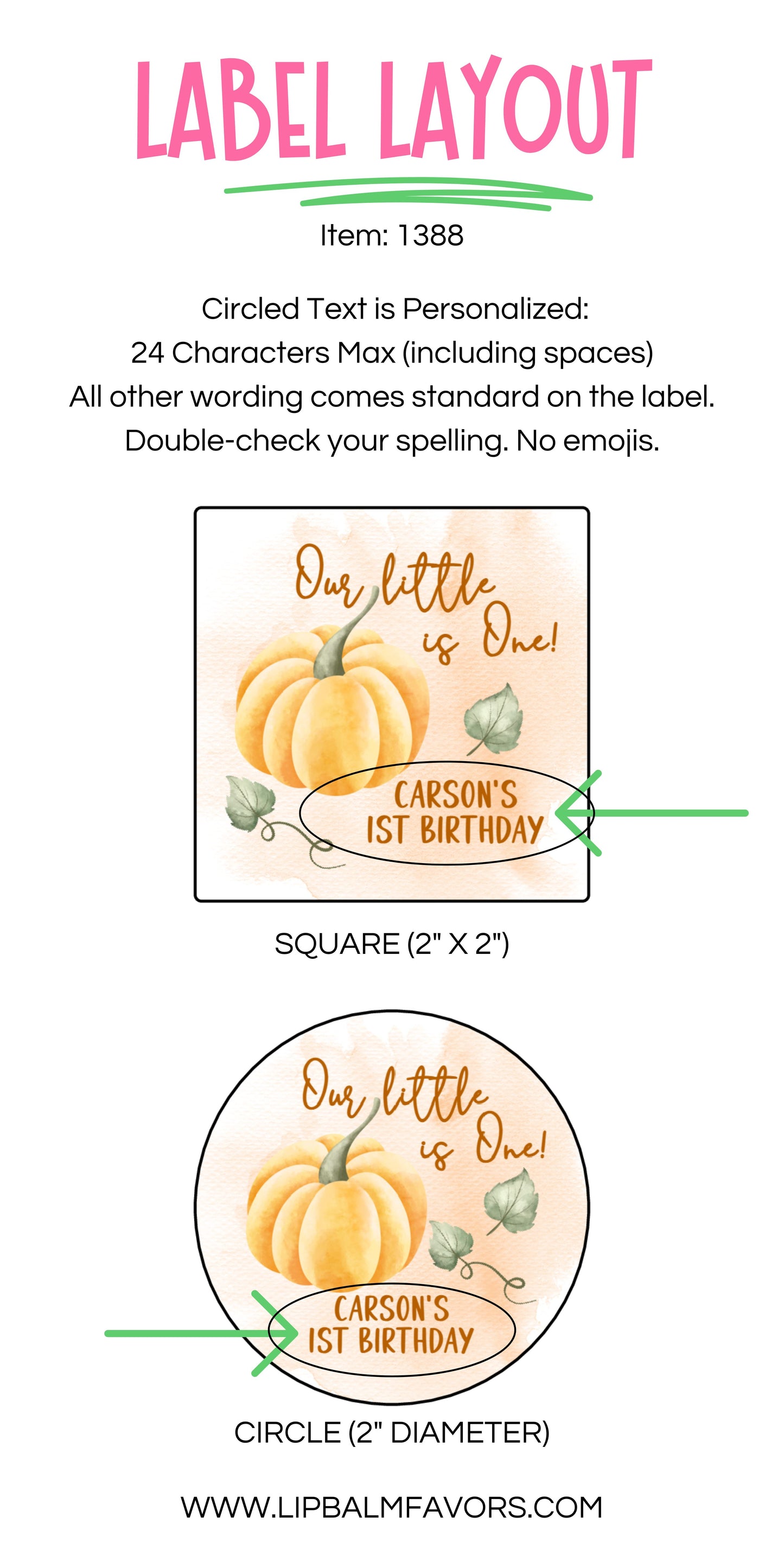 Our Little Pumpkin is One PRINTED 2" Square or Round Party Favor LABELS | October Fall First Birthday Party Stickers for Favors [1388]