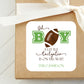 Football Theme Baby Shower PRINTED 2" Square or Round Favor LABELS | Fall Sports Baby Shower Stickers for Favors | Boy Baby Shower [1430]