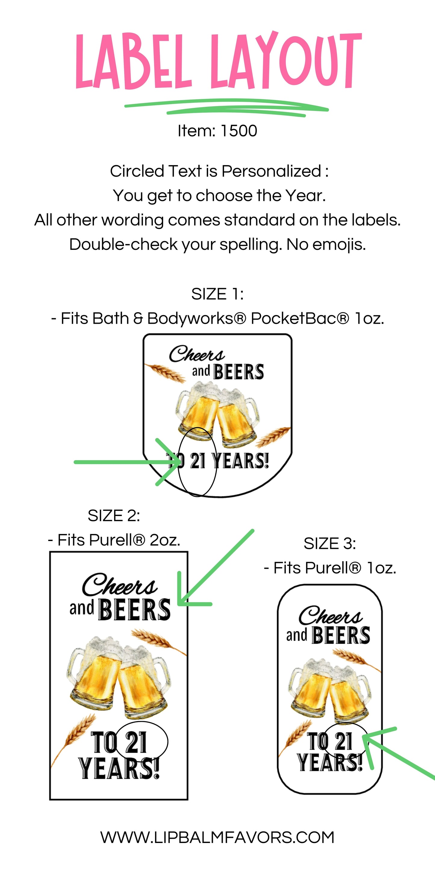 Cheers and Beers Personalized PRINTED Hand Sanitizer LABELS | Milestone Birthday Party Favor Sticker | Adult Birthday Party Favors [1500]