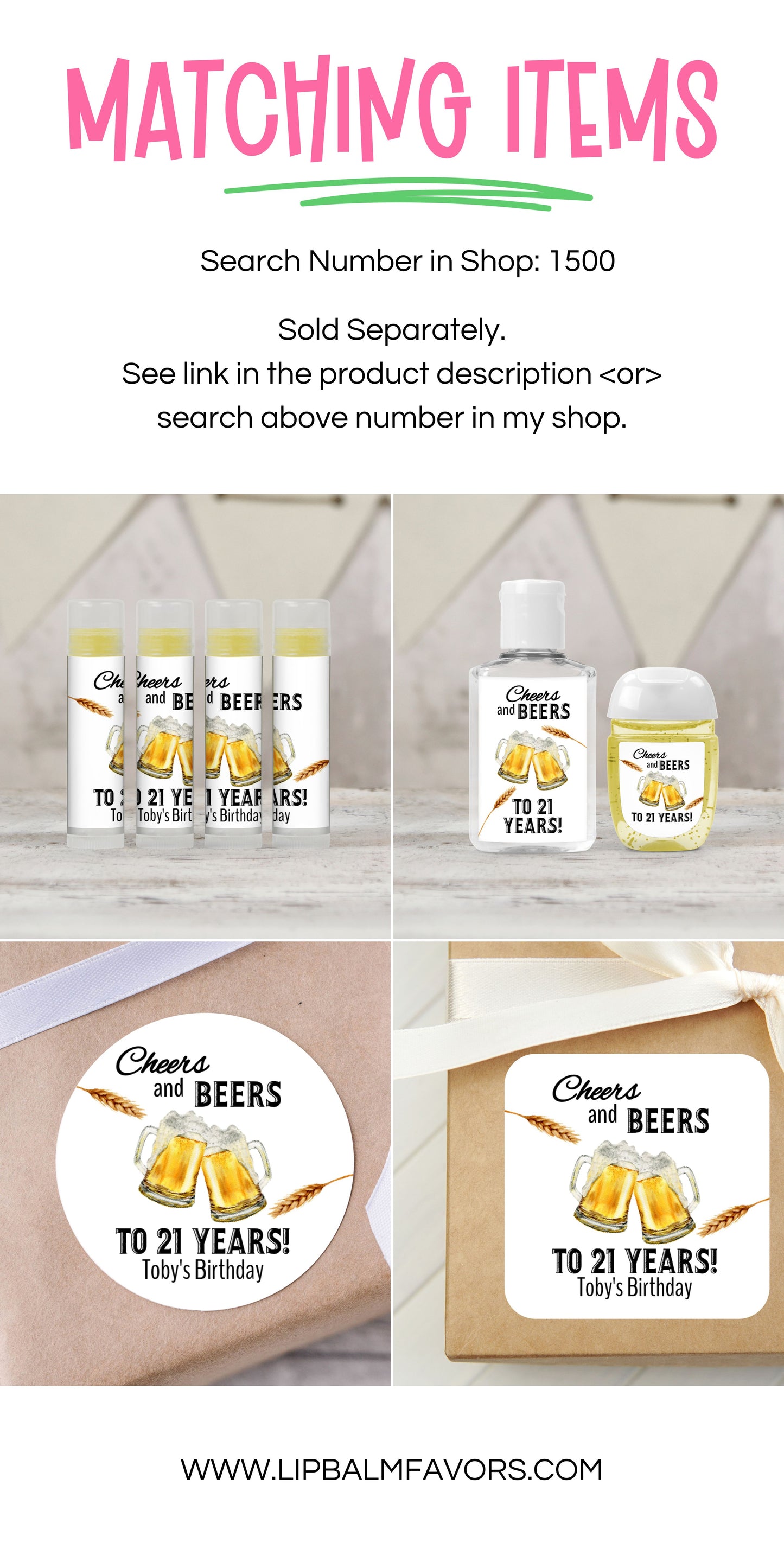 Cheers and Beers Birthday Party PRINTED 2" Square or Round Party Favor LABELS | Adult Birthday Party Favor Sticker | Milestone Bday [1500]