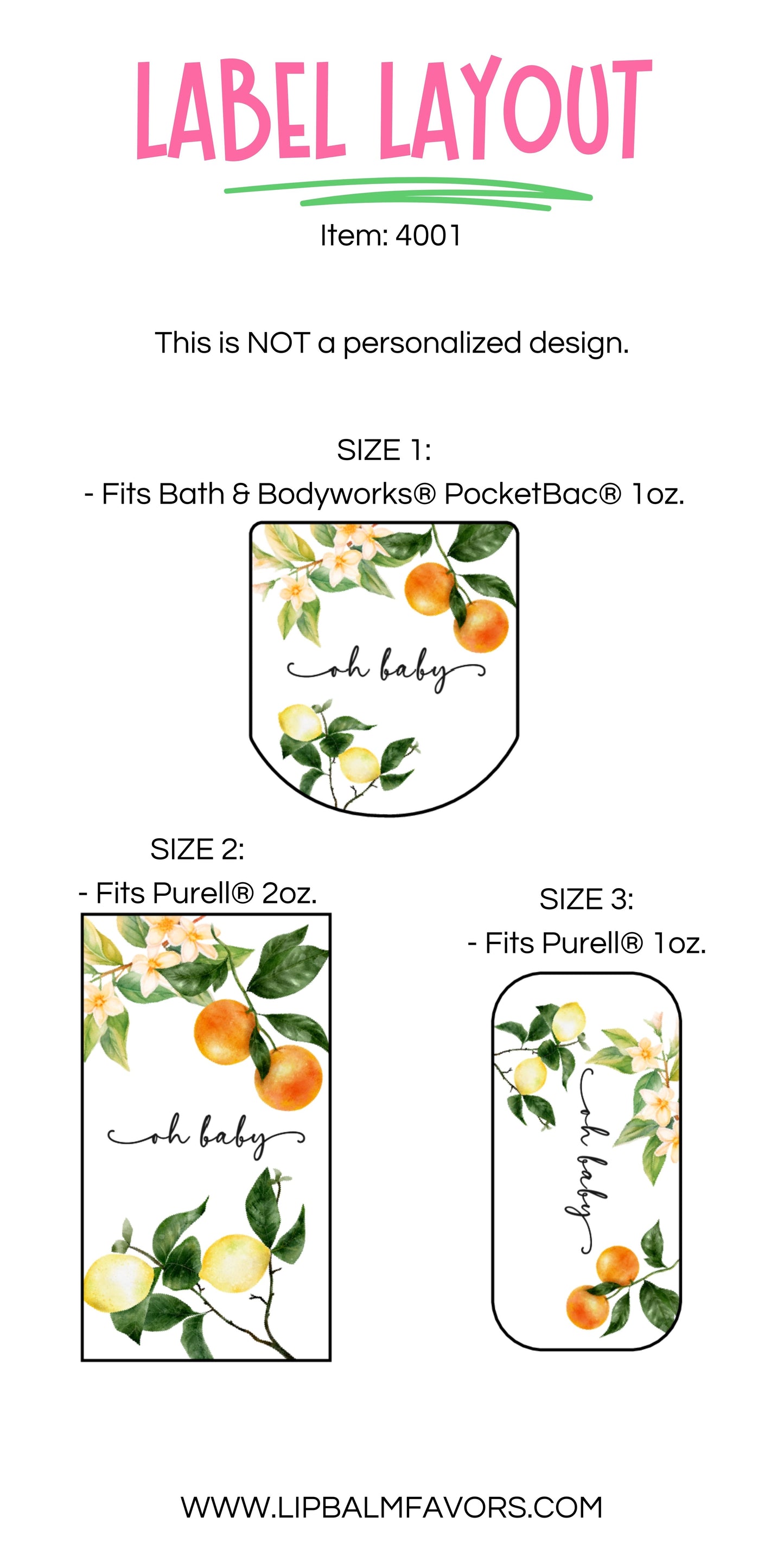 Citrus Baby Shower PRINTED Hand Sanitizer LABELS | Oh Baby Lemon and Oranges Baby Shower | Summer Baby Shower Theme [4001]