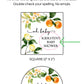 Citrus Baby Shower PRINTED 2" Square or Round Party Favor LABELS | Oh Baby Theme | Oranges and Lemon Baby Shower | Little Cutie [4001]