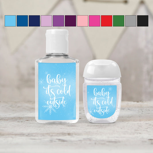 Baby Its Cold Outside Favors PRINTED Hand Sanitizer LABELS | Christmas Baby Sprinkle | Winter Baby Shower Party Favors [4007]