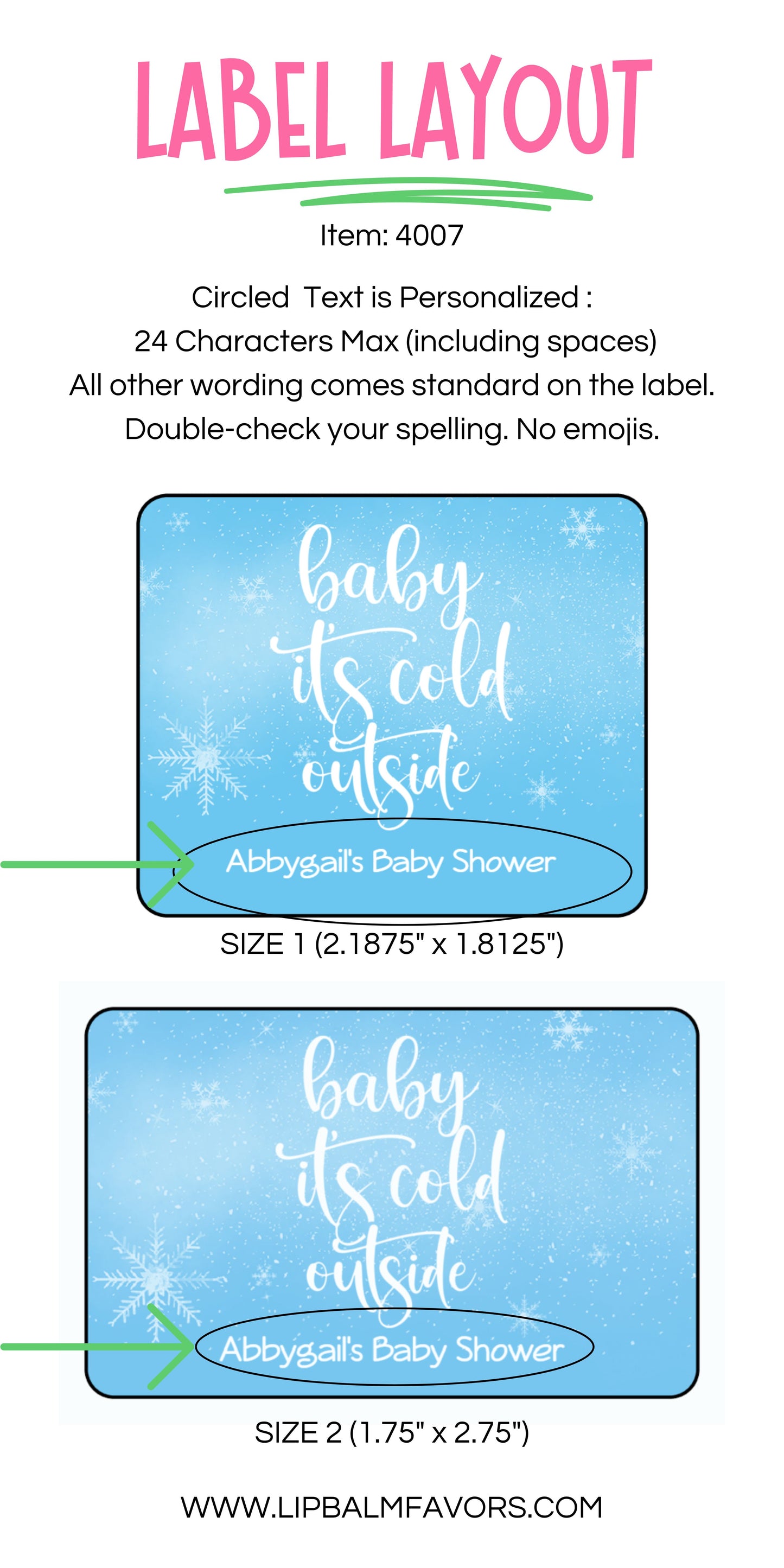 Baby Its Cold Outside Baby Shower Favors Personalized PRINTED Lip Balm LABELS | Christmas Baby Shower Favors | Winter Baby Shower [4007]