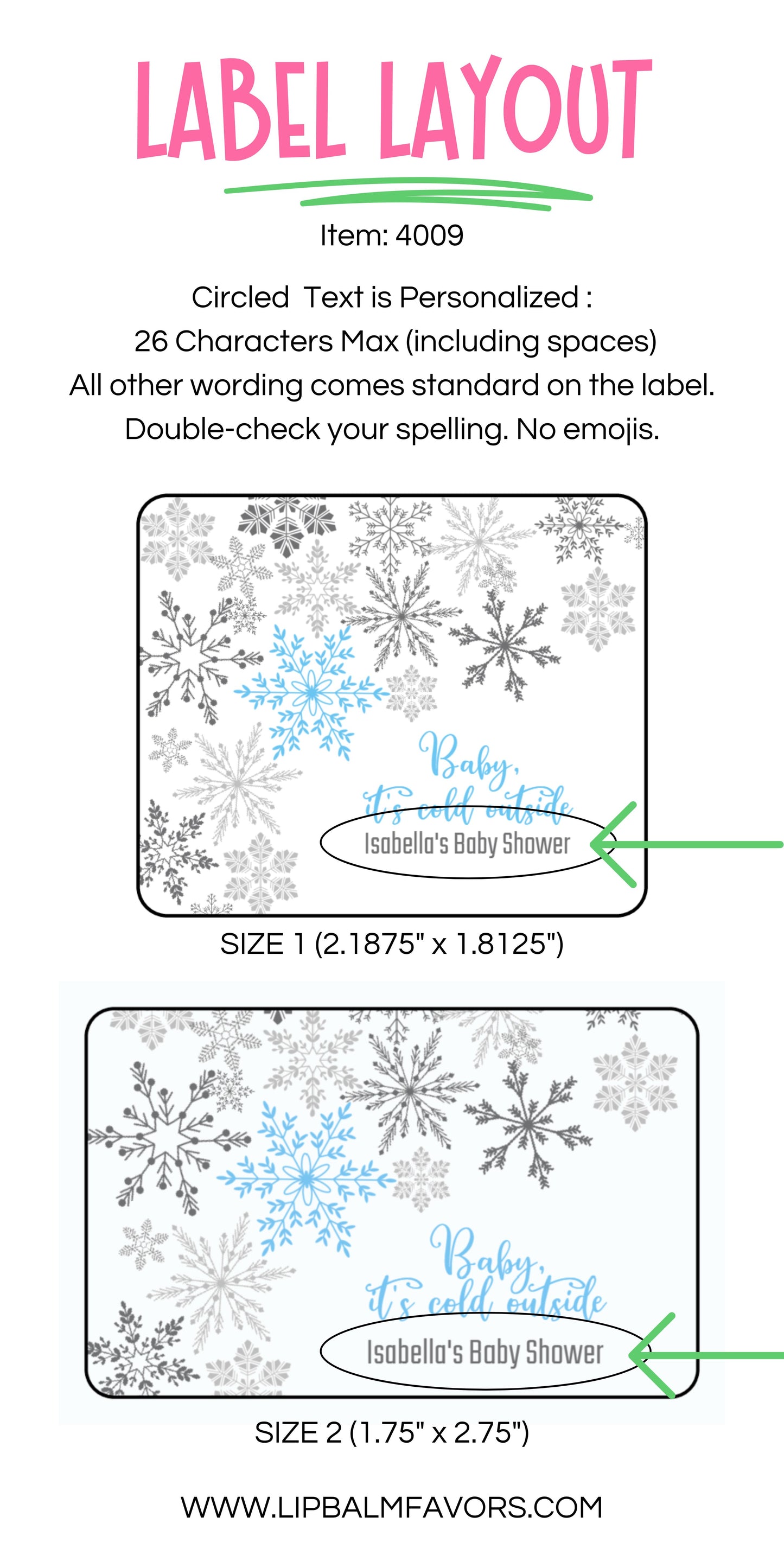 Baby Its Cold Outside Shower Personalized PRINTED Lip Balm LABELS | Christmas Baby Shower Favors | Winter Theme Baby Shower Favor [4009]