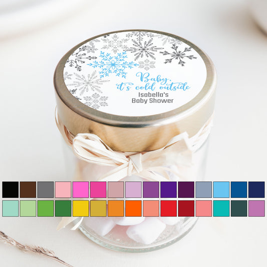 Baby Its Cold Outside Sticker PRINTED 2" Square or Round Favor LABELS | Christmas Baby Shower | Winter Baby Shower Theme [4009]