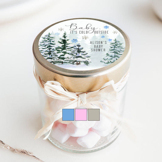 Baby Its Cold Outside Baby Shower PRINTED 2" Square or Round Favor LABELS | Winter Baby Shower Boy or Girl | Winter Wonderland Theme [4011]