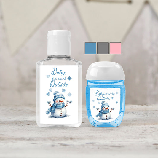 Baby Its Cold Outside Baby Shower Theme PRINTED Hand Sanitizer LABELS | Snowman Baby Shower | Winter Wonderland Baby Shower [4016]