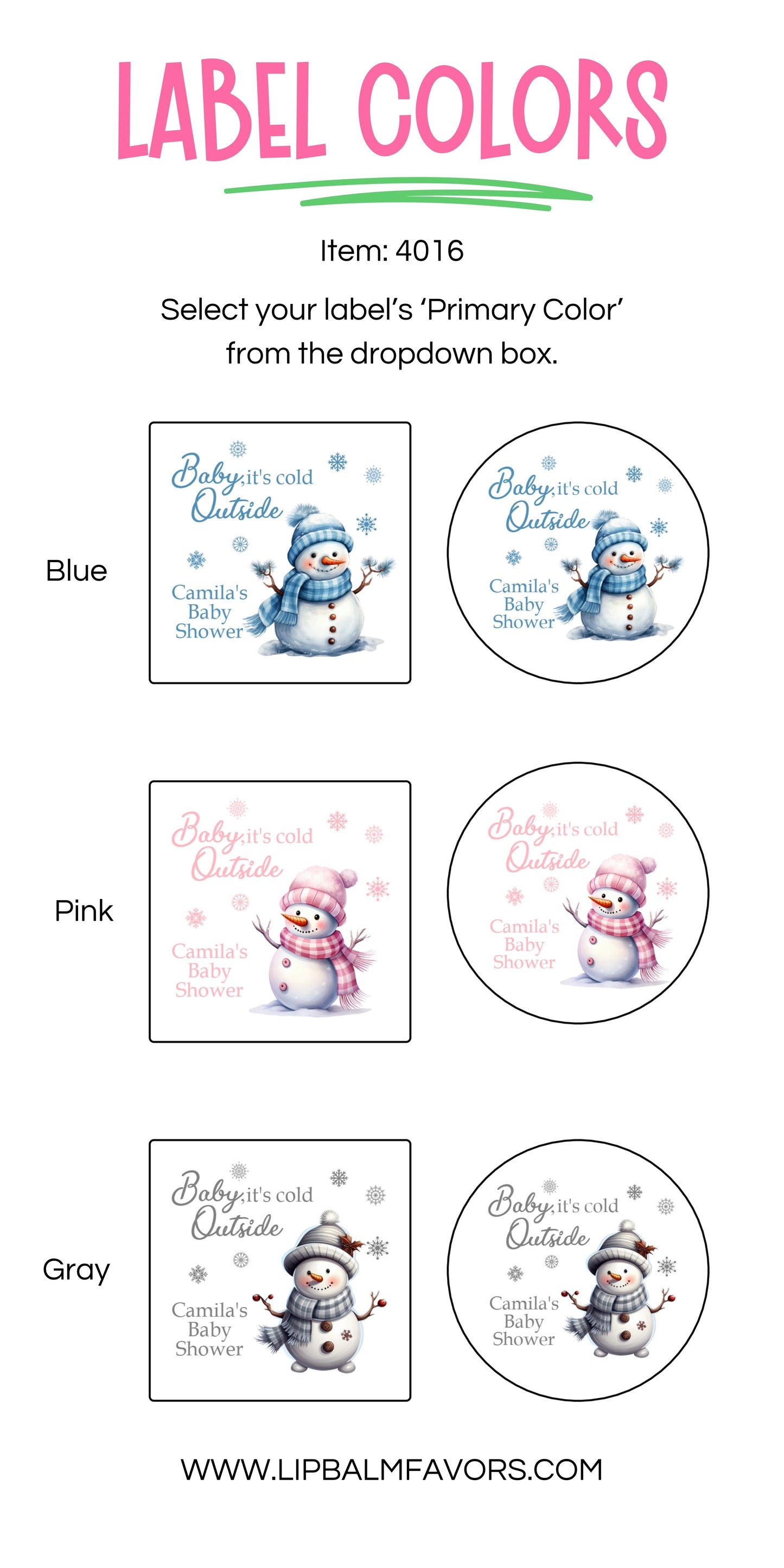 Baby Its Cold Outside Baby Shower PRINTED 2" Square or Round Favor LABELS | Snowman Baby Shower | Winter Wonderland Baby Shower [4016]