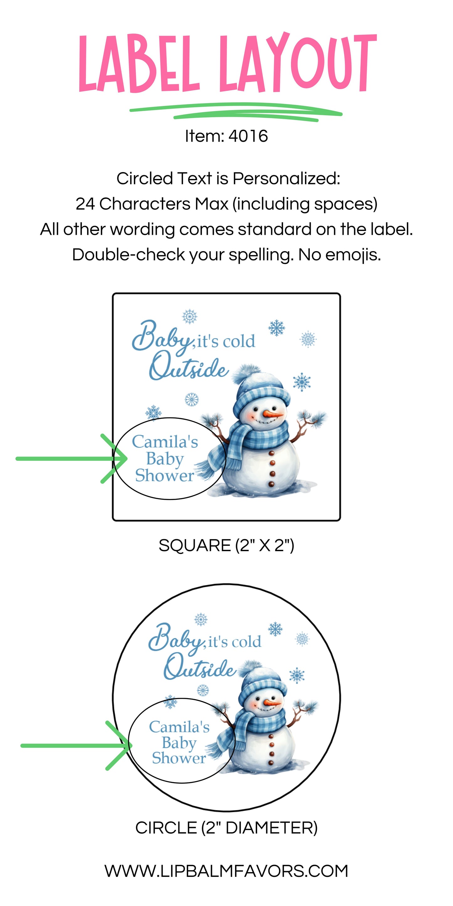 Baby Its Cold Outside Baby Shower PRINTED 2" Square or Round Favor LABELS | Snowman Baby Shower | Winter Wonderland Baby Shower [4016]