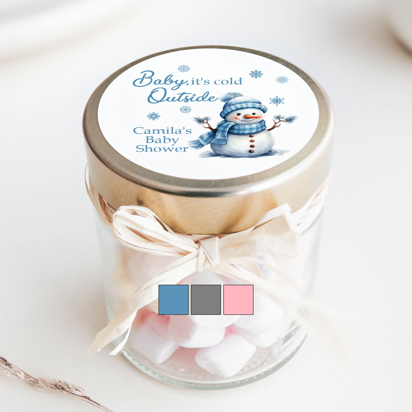 Baby Its Cold Outside Baby Shower PRINTED 2" Square or Round Favor LABELS | Snowman Baby Shower | Winter Wonderland Baby Shower [4016]