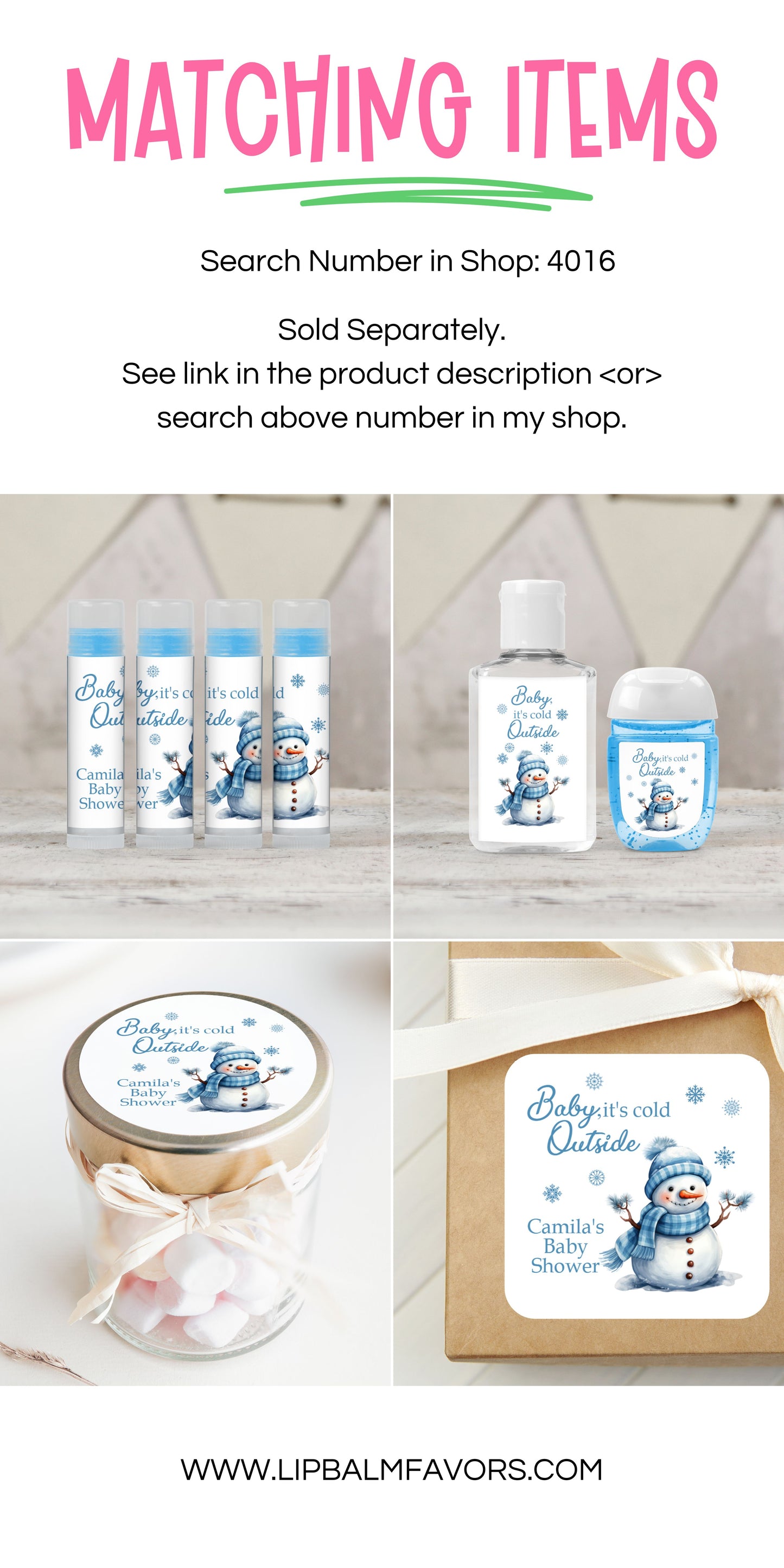 Baby Its Cold Outside Baby Shower PRINTED 2" Square or Round Favor LABELS | Snowman Baby Shower | Winter Wonderland Baby Shower [4016]