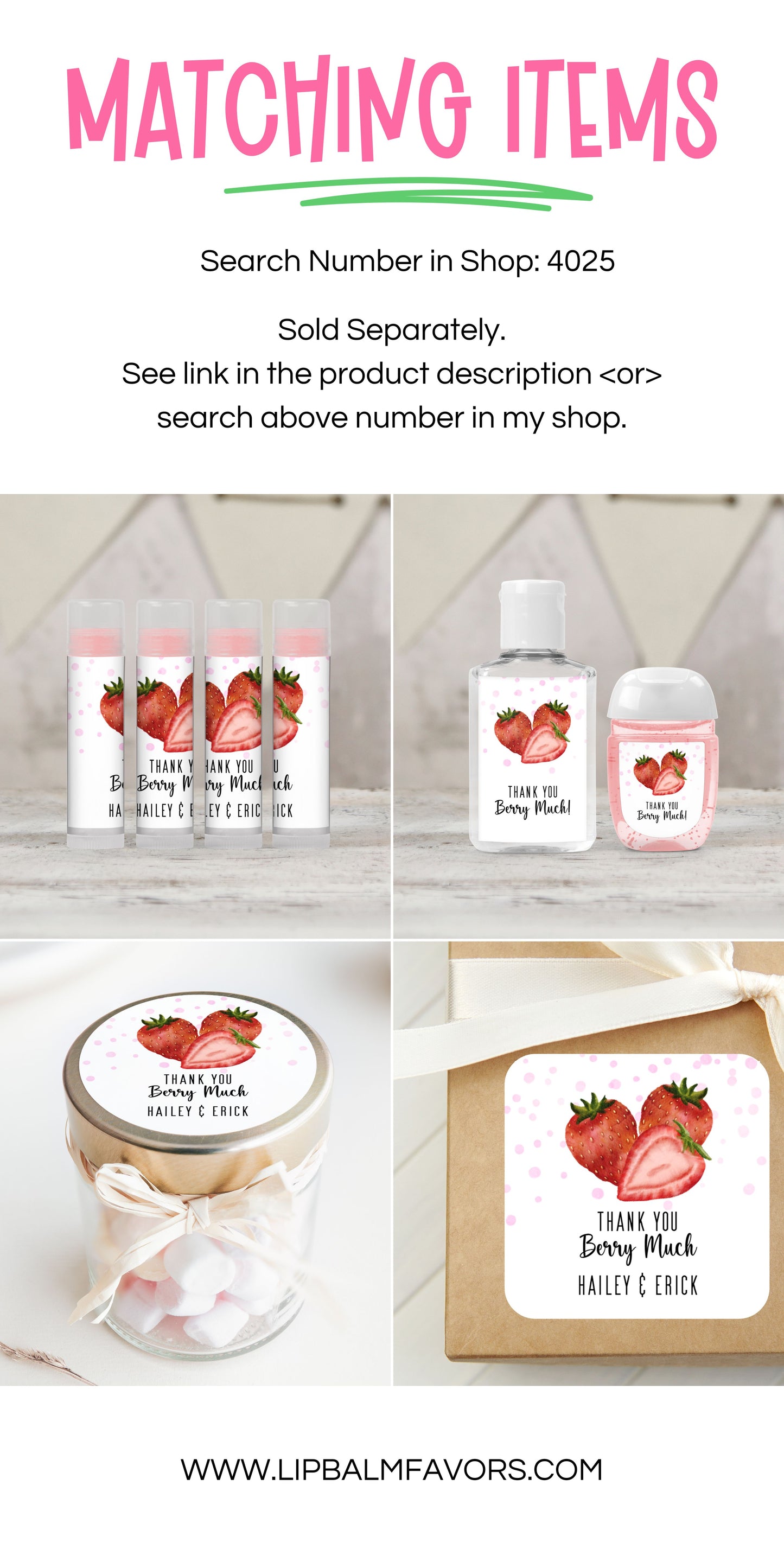 A Berry Sweet Baby is on the Way Personalized PRINTED Hand Sanitizer LABELS | Strawberry Theme Party Favor Sticker | Summer Birthday [4025]