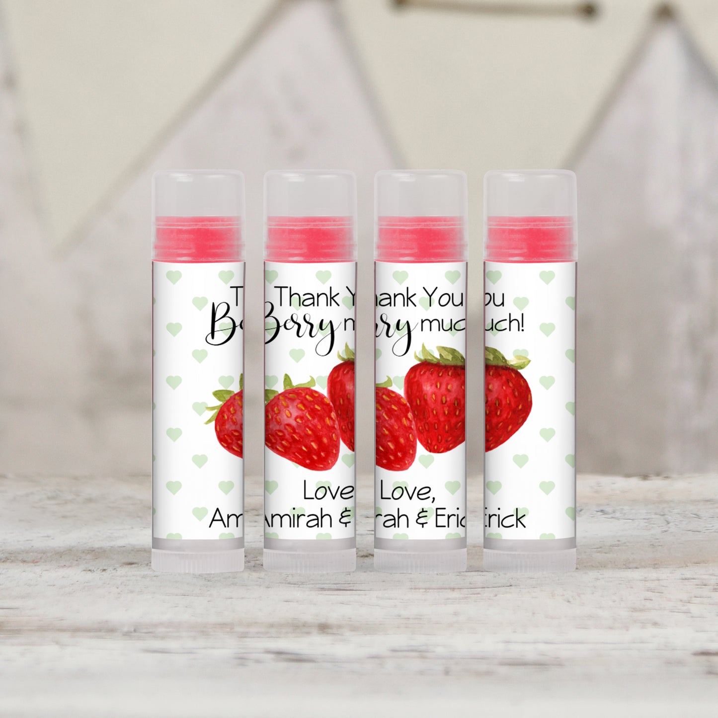 Strawberry Theme Party Personalized PRINTED Lip Balm LABELS | Berry Sweet Birthday | Strawberry 1st Bday | Strawberry Baby Shower [4026]