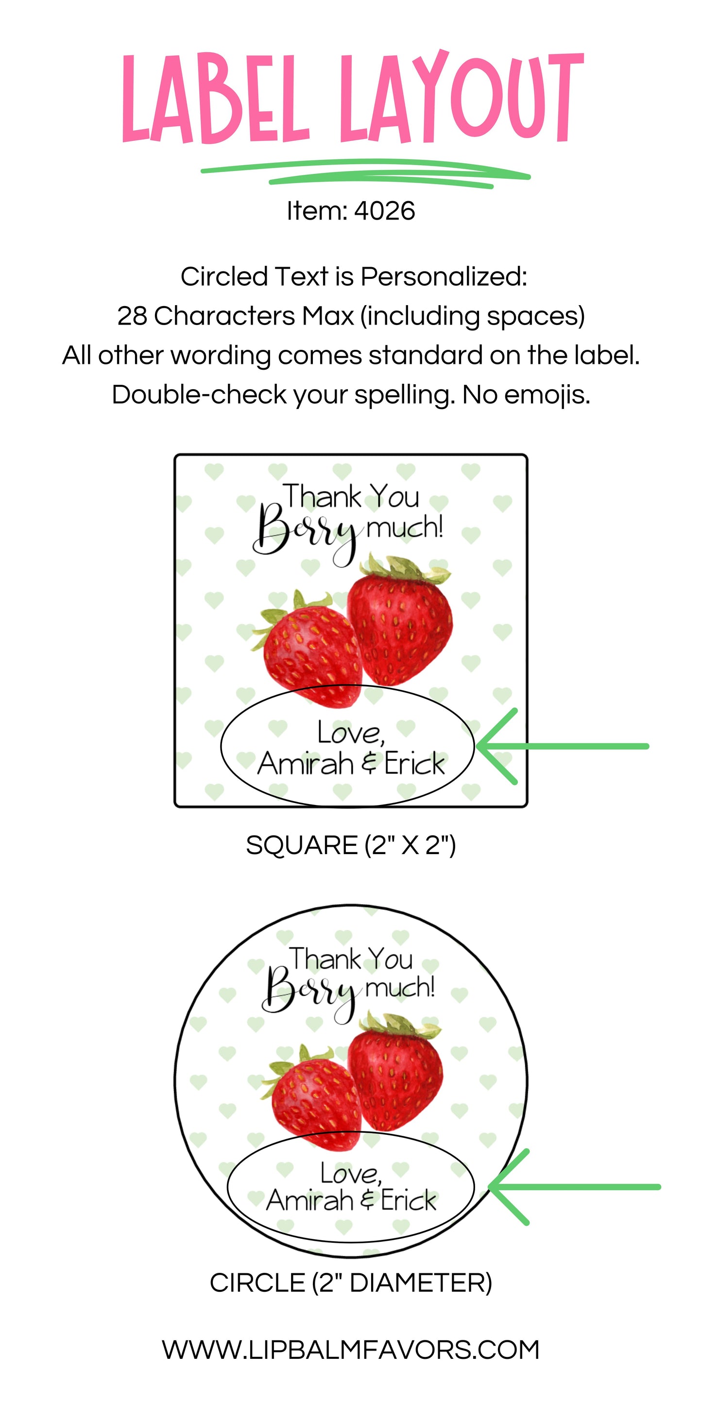 Strawberry Baby Shower Thank You Sticker PRINTED 2" Square or Round Favor LABELS | Summer Theme Birthday Party | Strawberry Party Idea [4026]