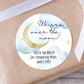 Over the Moon Baby Shower PRINTED 2" Square or Round Party Favor LABELS | Moon and Stars Baby Shower Stickers for Favors [4032]