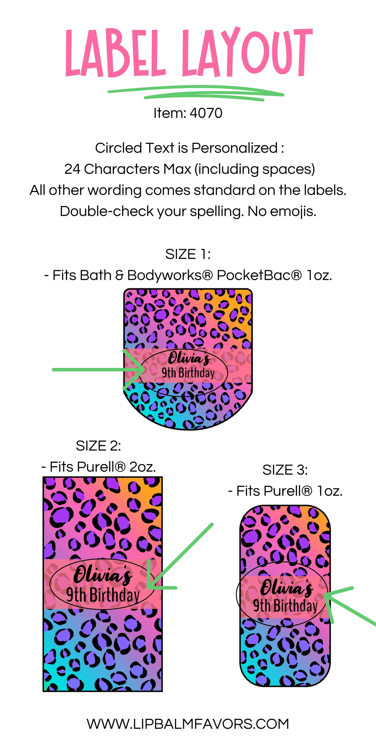 Neon Leopard Party Favors Personalized PRINTED Hand Sanitizer LABELS | Colorful and Fun Cheetah Birthday Favors Ideas for Girls [4070]