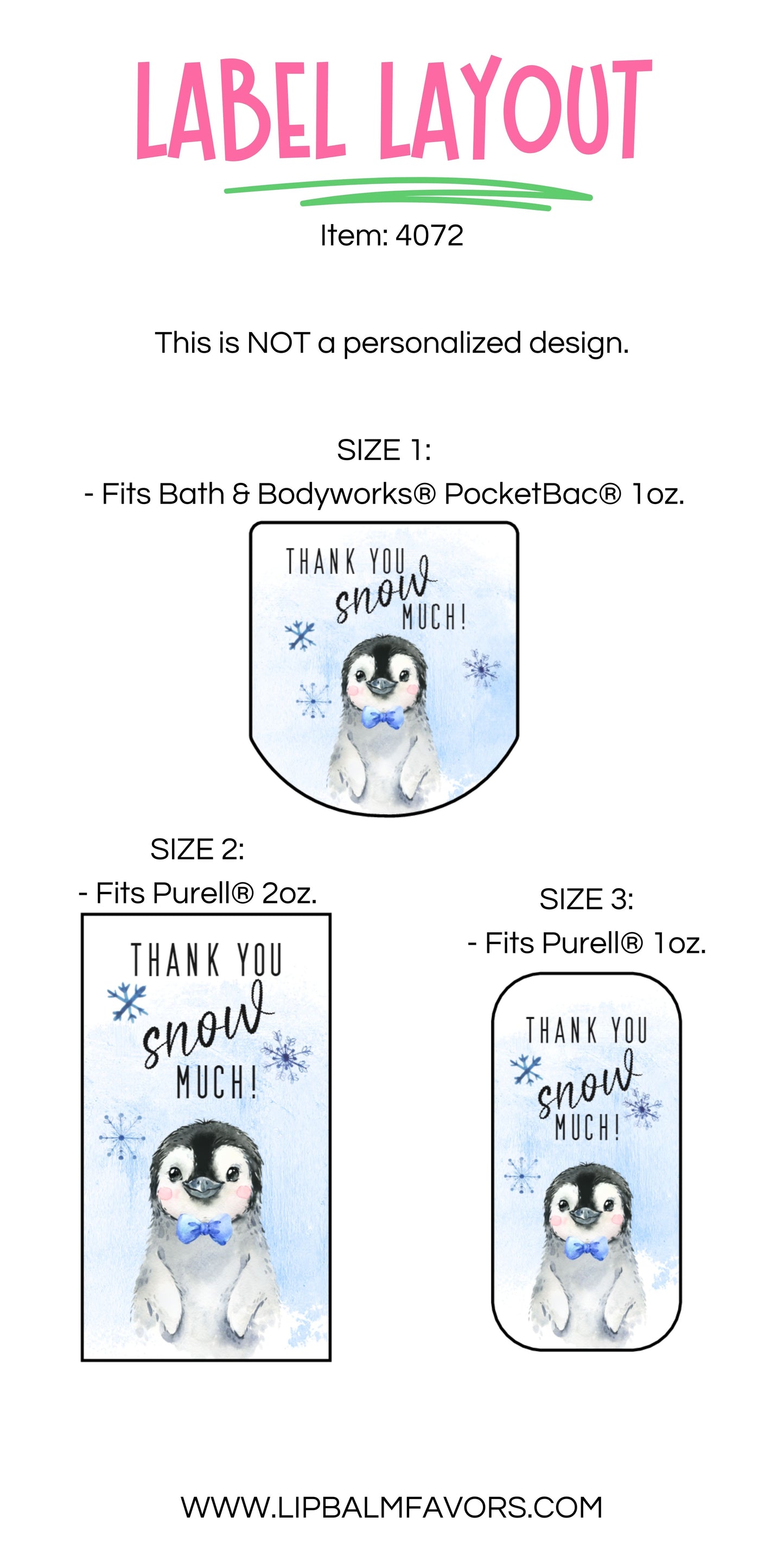 Penguin Baby Shower PRINTED Hand Sanitizer LABELS | Boy Baby Shower Favors Sticker for Hand Sanitizer | Winter Wonderland Favors [4072]