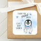 Penguin Baby Shower PRINTED 2" Square or Round Baby Shower LABELS for favors | Winter Wonderland Baby Shower Stickers for Boy Baby [4072]