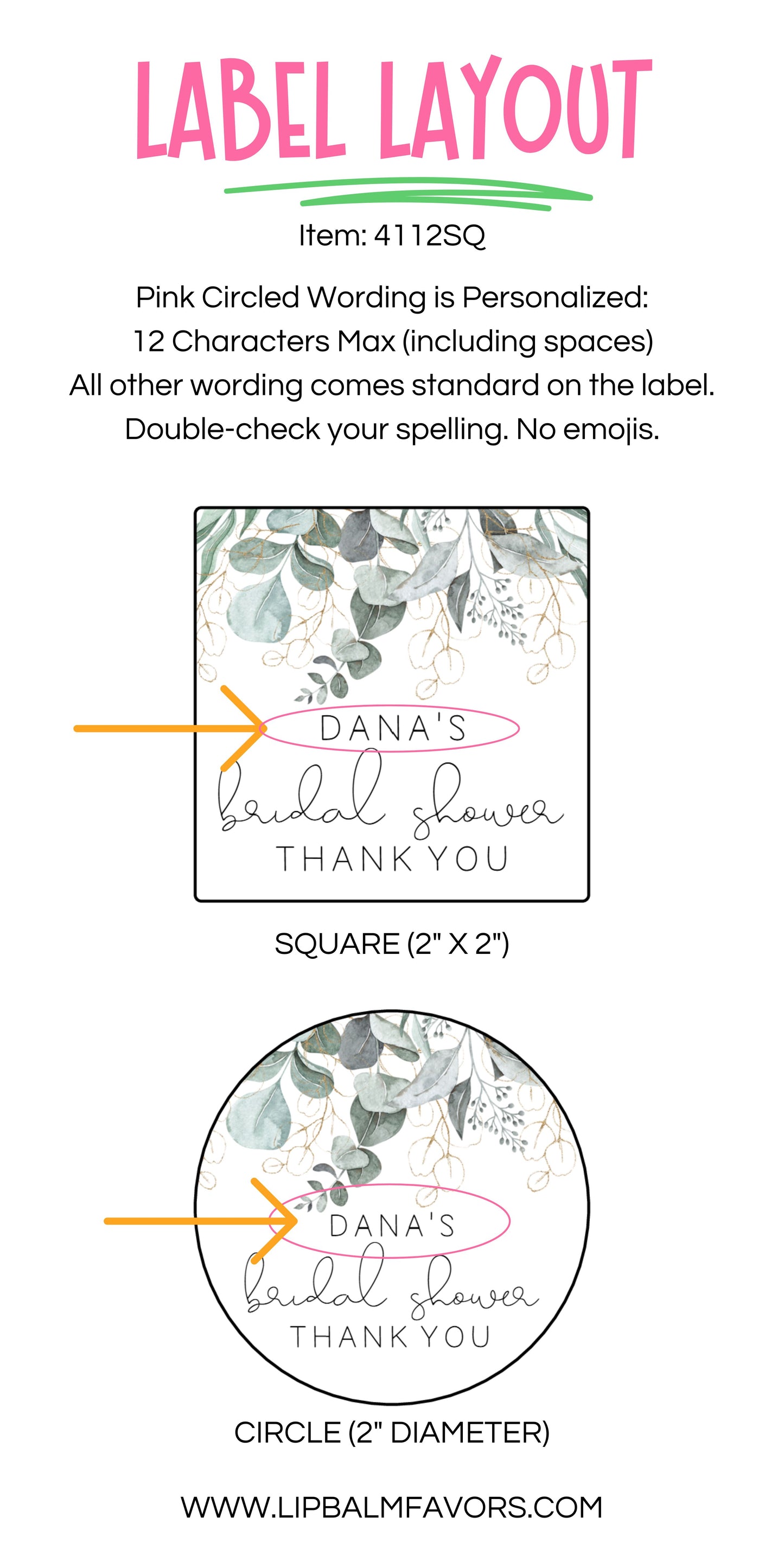 Eucalyptus Theme Bridal Shower PRINTED 2" Square or Round Party Favor LABELS | Minimalist Garden Botanical Bridal Shower Stickers [4112]