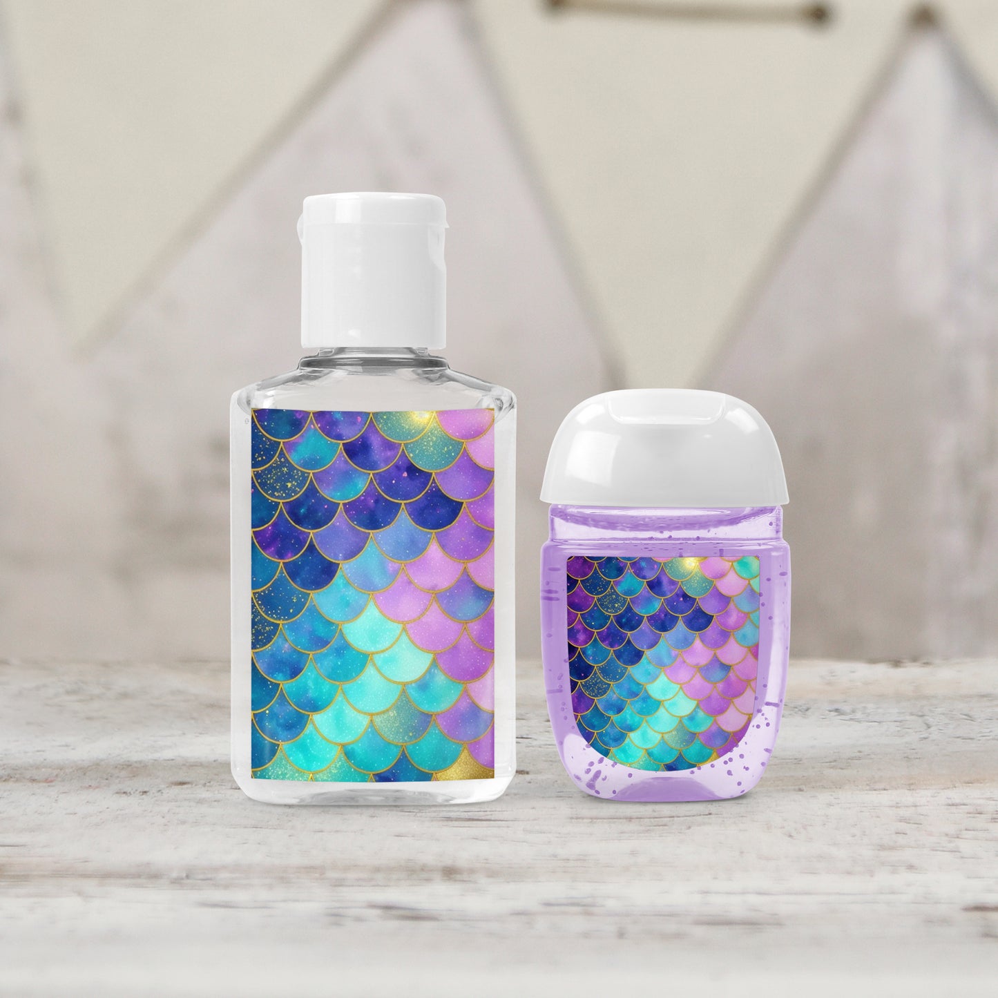 Mermaid Scales Hand Sanitizer Labels - Perfect for Girls Birthday Party, Baby Shower, Bridal Shower, & Bachelorette Party [4147]