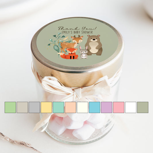 Woodland Baby Shower PRINTED 2" Square or Round Favor LABELS | Forest Animals | Rustic Baby Shower Labels | Woodland Creatures Theme [4195]