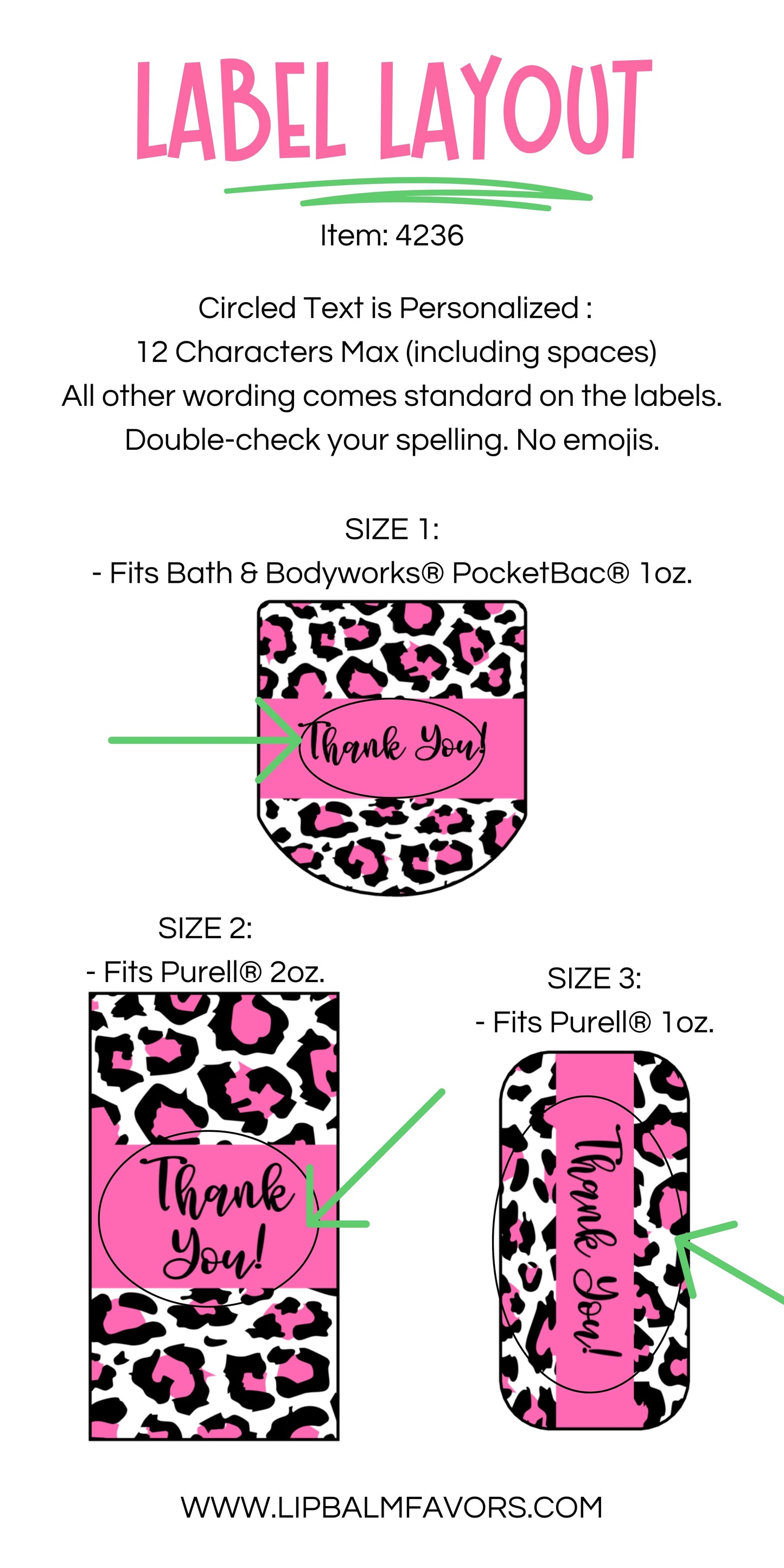 Pink Leopard Print Party Favors Personalized PRINTED Hand Sanitizer LABELS | Pink Cheetah Birthday or Bachelorette Favor Ideas [4236]