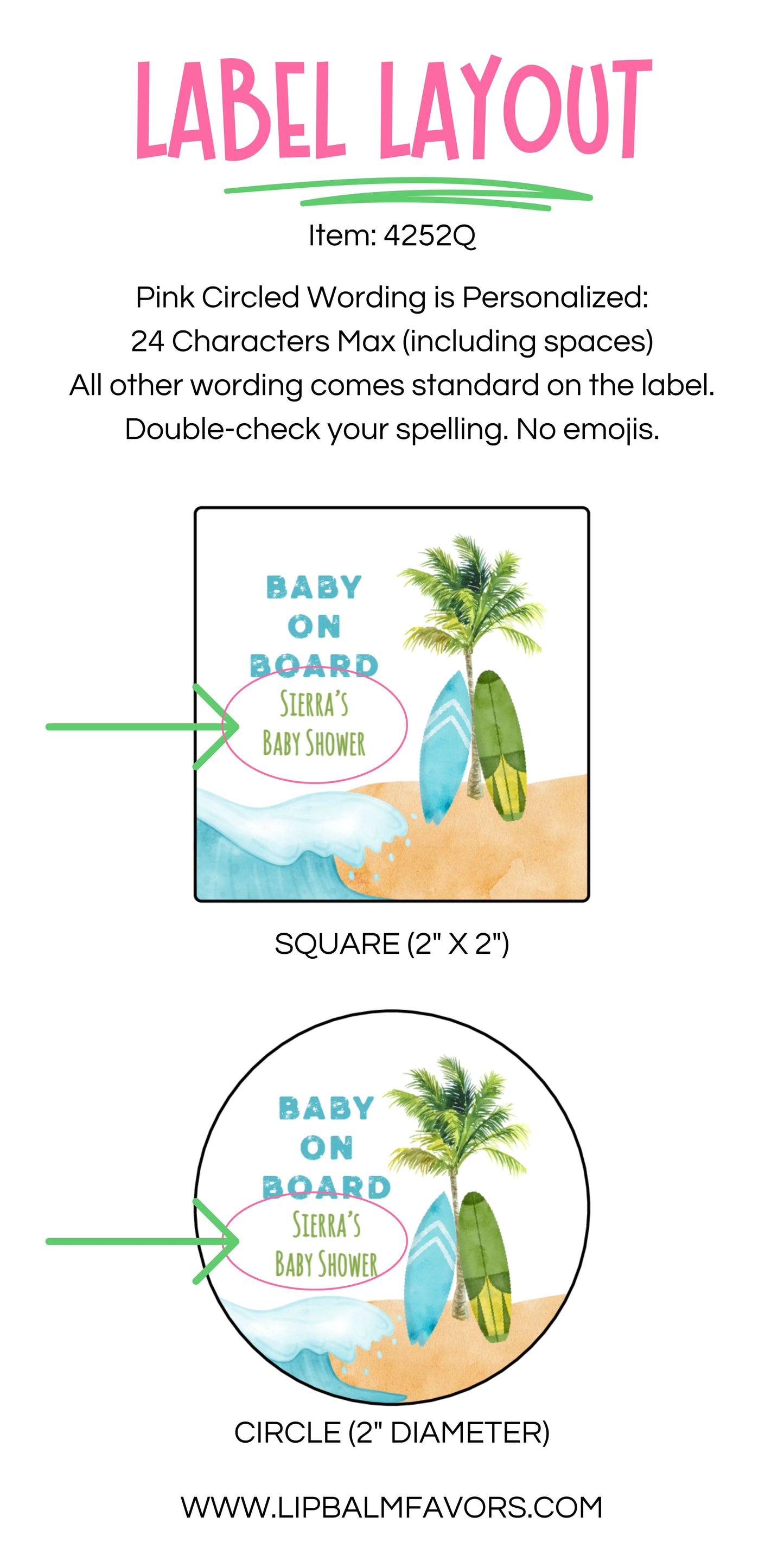 Baby on Board Thank You Sticker PRINTED 2" Square or Round Party Favor LABELS | Surfing Theme Baby Shower | Beach Theme Baby Shower [4252]