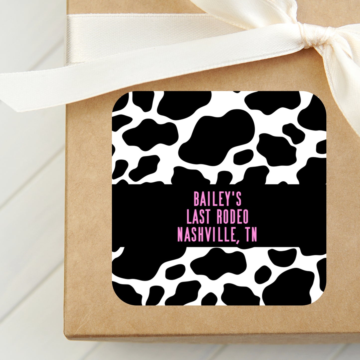 Scottsdale Bachelorette PRINTED 2" Square or Round Party Favor LABELS | Nash Bash | Last Rodeo | Cowgirl Birthday Party | Western [4258]