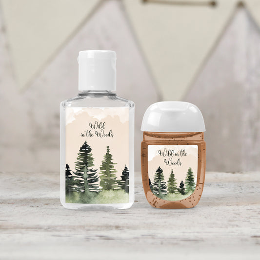 Wild in the Woods Bachelorette PRINTED Hand Sanitizer Labels | Camping Bachelorette Party Favors | Camp Bachelorette Favors [4268]