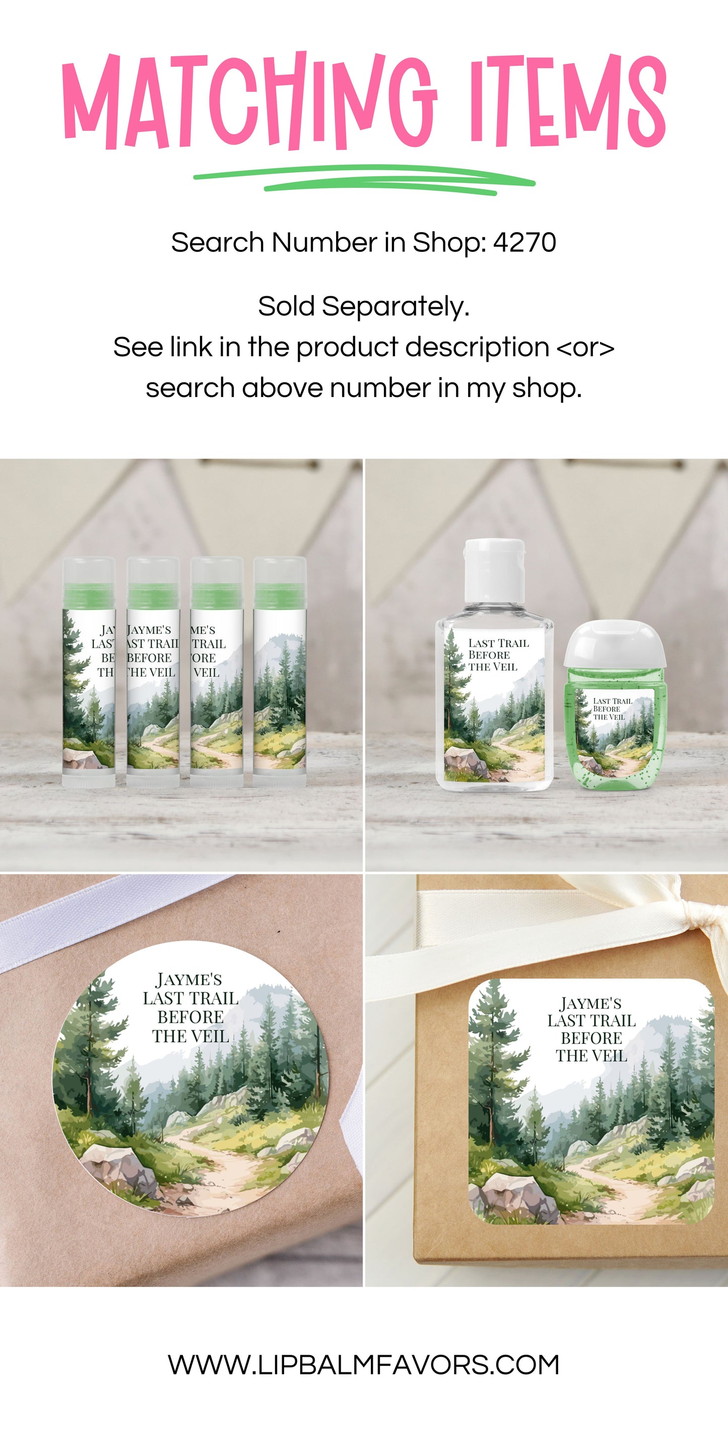 Last Trail Before the Veil Bachelorette Party PRINTED Hand Sanitizer LABELS for Camp Bachelorette Party Favors | Outdoor Bachelorette [4270]