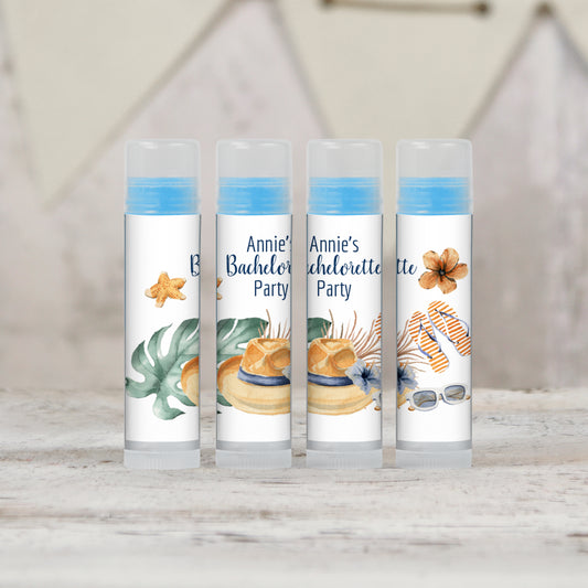 PRINTED Lip Balm LABELS for Beach Bachelorette Party Favors | Seaside Bachelorette | Beach Party | Tropical Bachelorette Party [4277]